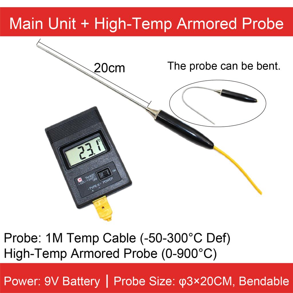 TM902C K-Type Thermocouple Thermometer Industrial Digital Display Temperature Meter High Temp Gauge for Oil Water Dyeing