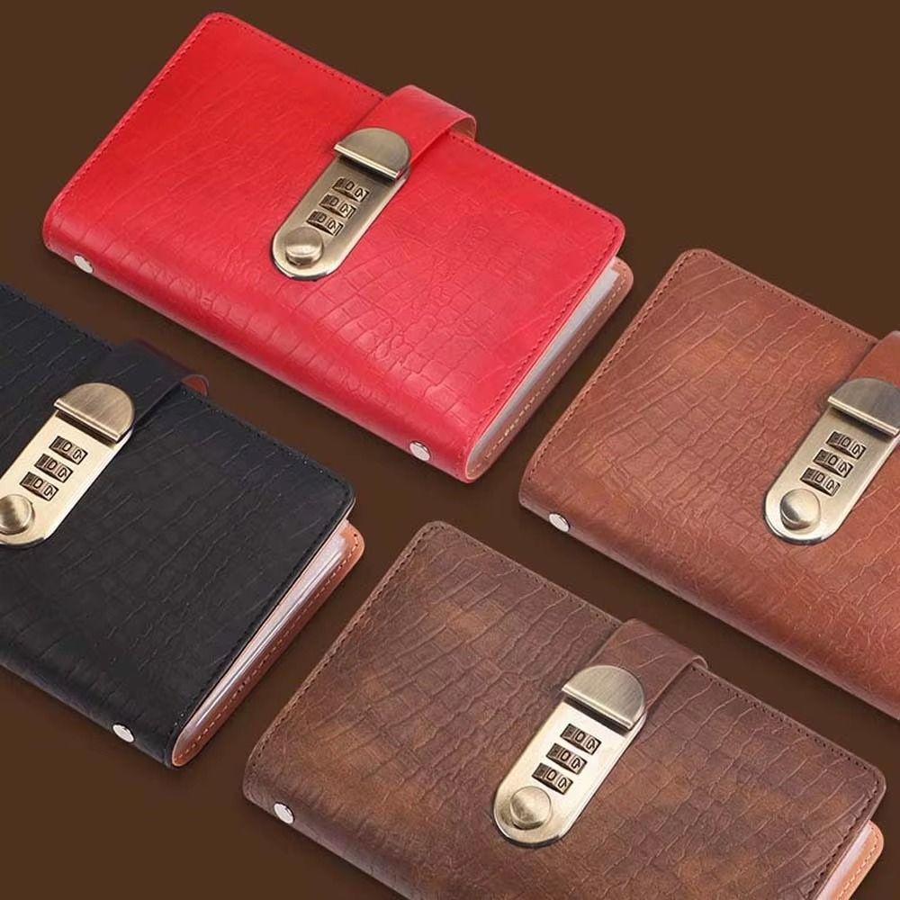 PU Leather Money Savings Challenge Binder with Password Lock Clear View Cash Budget Notebook Solid Color Save Money