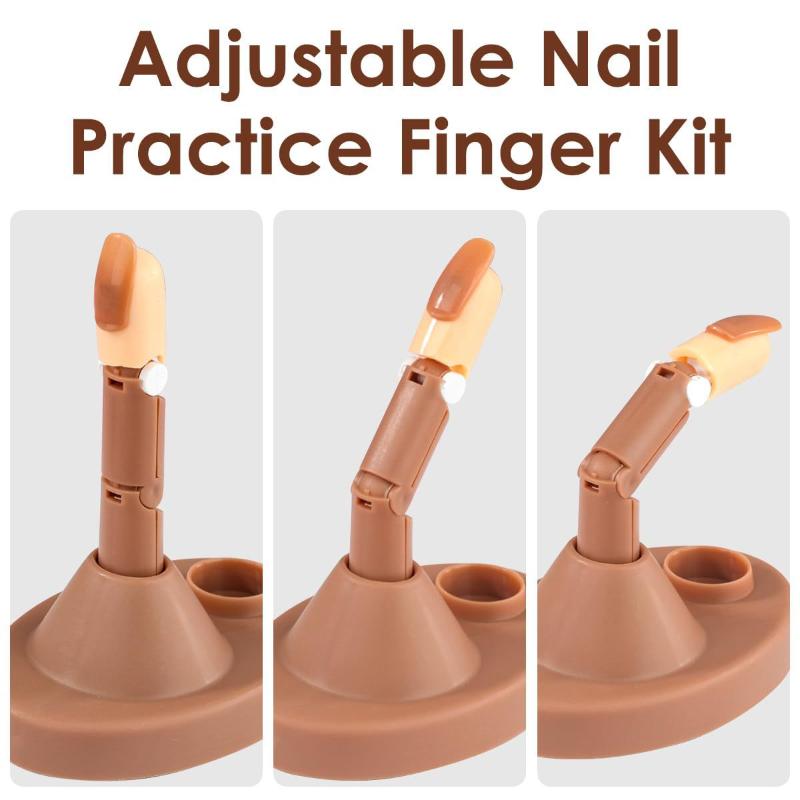 Movable Mechanical Manicure Practice Hand Detachable Beginner Fake Nails Training Set With Base