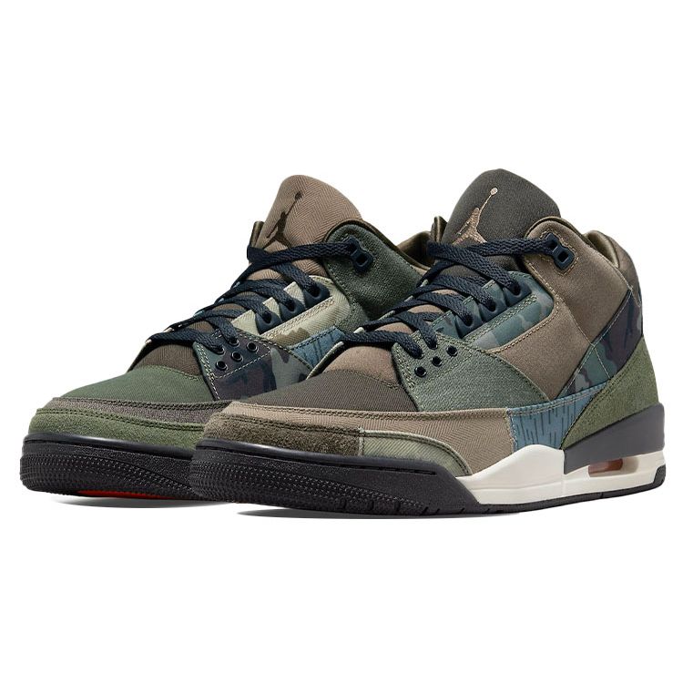 Мужские кроссовки Air Jordan 3 Retro Patchwork коричневые темно-ореховые разноцветные DO1830-200