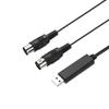 HiFing USB IN OUT MI Cable One In One Out Interface 5 Pin Line Converter PC To Music Keyboard Adapter Cord Black