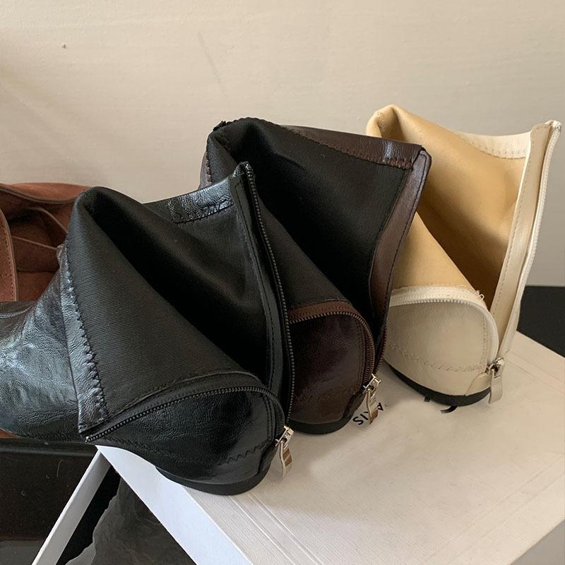 Женские молнии Женские эластичные ботильоны до щиколотки с обувью для увеличения роста Остроносые Современные женские короткие ботинки Обувь