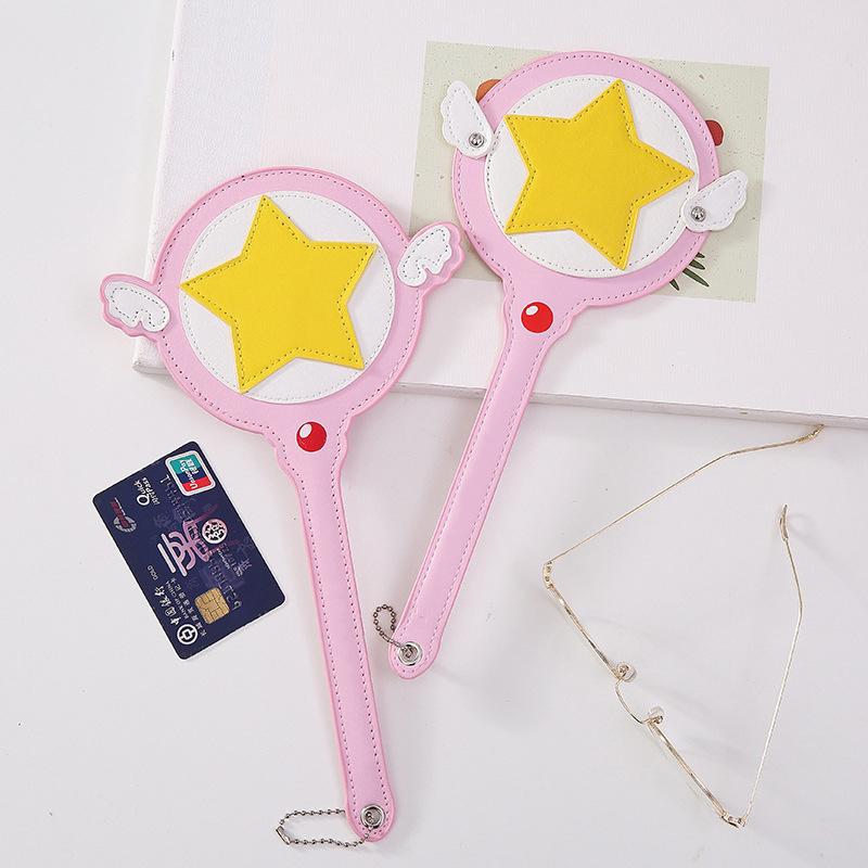 Kawaii Cardcaptor Sakura Magic Wand Toy Card Case Bus Card Holder Cerberus Princess Pink Cute Star Rod Anime Toy