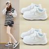 Весенняя белая обувь, новый стиль женских кроссовок на толстой подошве и высокой платформе, спортивная обувь, повседневная обувь
