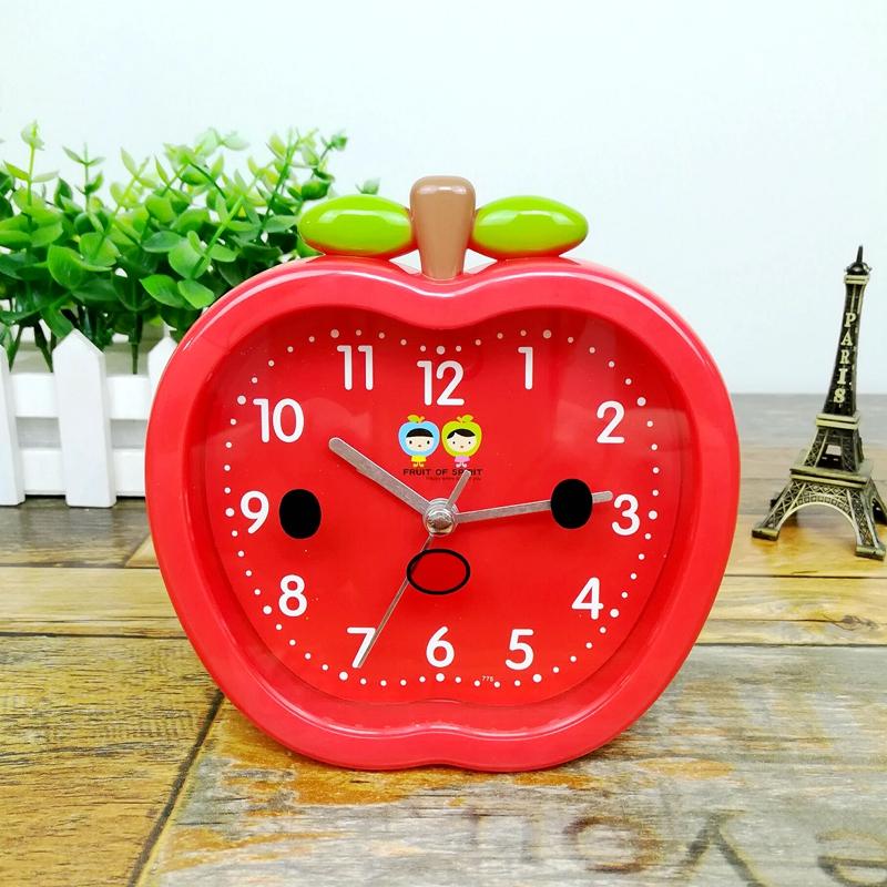 Детский креативный красный клубничный маленький будильник студенческий ленивый будильник простой милый бесшумный время для мальчика и девочки
