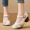 Fashion GKTINOO 2025 Spring Flower Genuine Cow Leather Shoes Women Shoes Elegant Fashion Shoes Woman Retro Handmade Shoes High Heels