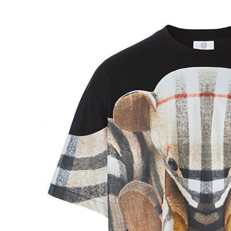Burberry Дэрил Чек Мишка Томас Хлопковая футболка Черный 80495681