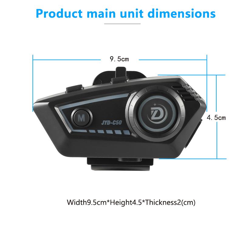 Мотоциклетная гарнитура Bluetooth 5.4 C50, Hands-free, Беспроводное шумоподавление, Водонепроницаемые наушники с RGB-подсветкой