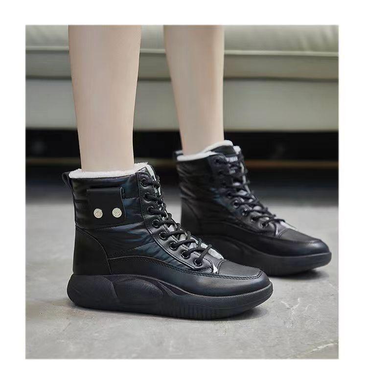 Флисовая обувь женская новая зимняя теплая 2025 зимняя новая средняя зимняя обувь для снега водонепроницаемые и морозостойкие модные женские ботинки