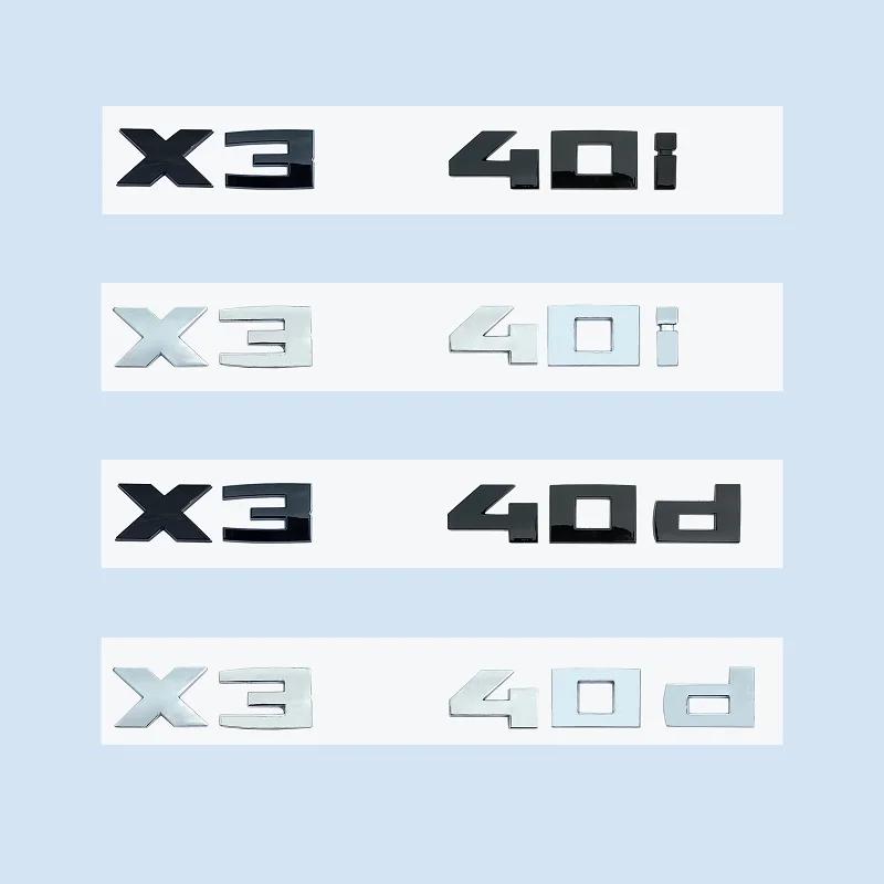 ABS Chrome Black 2.6cm M X3M40i X3M40d M40i M40d X3 NumbersABS Emblem for BMW X3 SeriesF25 G08 G45 Car Trunk Badge Logo Sticker yi2