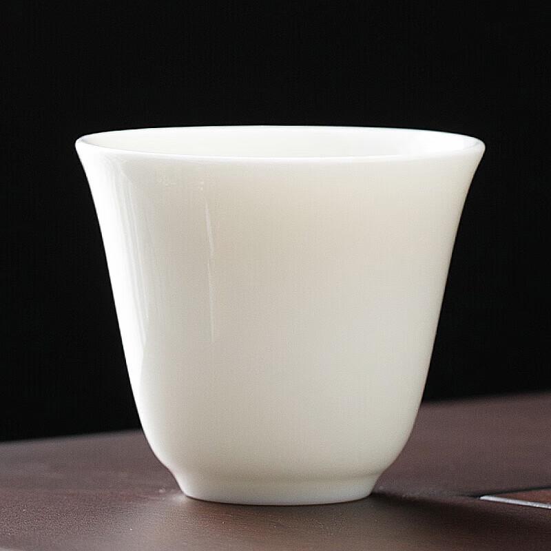 Chaxun Mutton Fat Jade Porcelain Gold-Trimmed Infuser Tea Cup