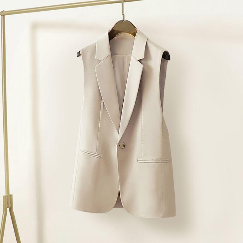 Fashion Temperament Capable Style Version of All Black Suit Vests Female Autumn Wear