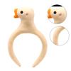 Милый 3D Ободок на голову с белым гусем, макияжный обруч для волос, мягкая плюшевая кукла-утка, животный ободок для волос, аксессуары для волос для женщин, детей