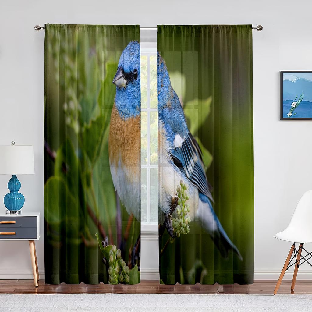 Два розовых какаду, птицы, попугаи, тюлевые шторы для гостиной, украшения спальни, прозрачная шифоновая прозрачная вуаль, оконная занавеска