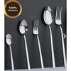 30 Piece Plain & Steel 6 Person Fork & Spoon Set (STAINLESS STEEL)