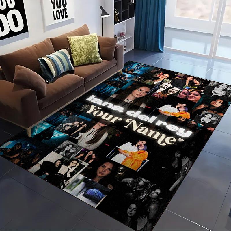 Name Custom Lana Del Rey Poster Carpet Rug for Living Room Bedroom Home Sofa Decoration,Kids play Non-slip Floor Mat