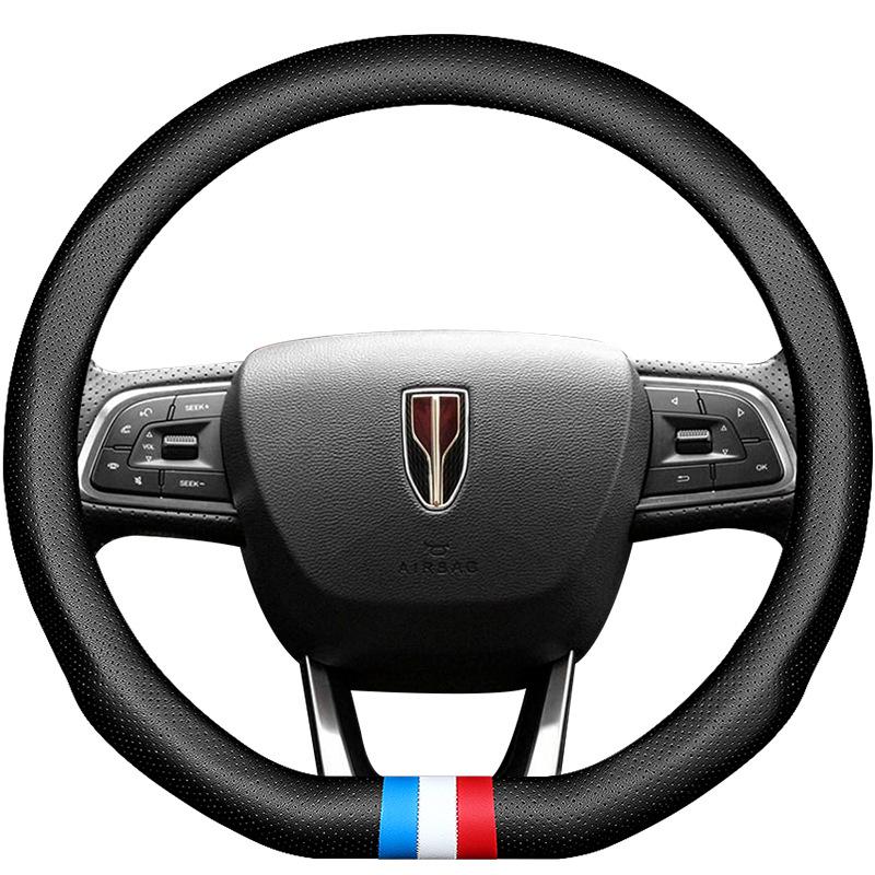 Универсальный кожаный противоскользящий чехол на руль для Hongqi H5, HS5, HS7, HS3, H9 - для всесезонного использования