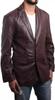 Formal Men Stylish Genuine Business Handmade Burgundy Leather Lambskin Blazer