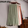 Women's Fashion Casual Solid Color Print Summer Spring Skirt