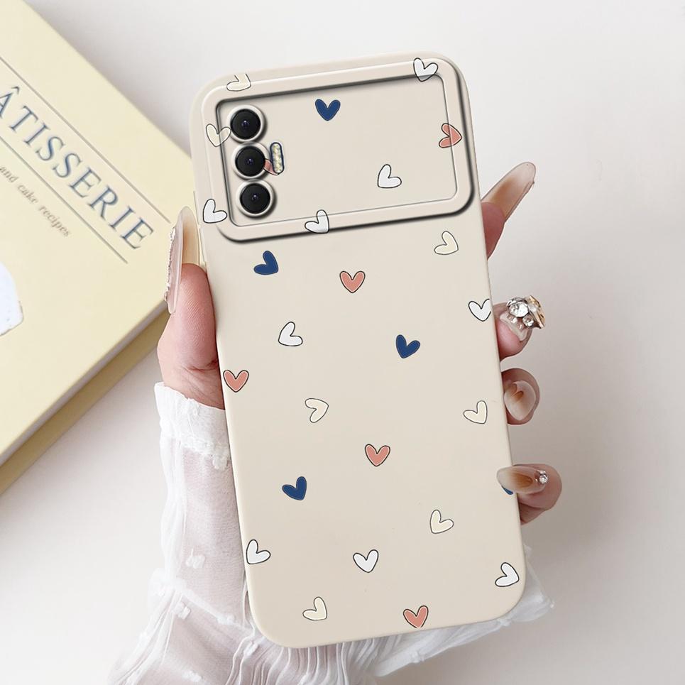 Phone Shell For Tecno Spark 8P Woman Fashion Flower Butterfly Coques For Tecno Spark 9T India Back Covers Soft Liquid Silicone