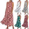 Women's Casual Comfortable Floral Print Sleeveless Cotton Pocket Dress