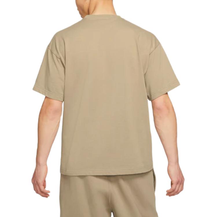 Nike T Shirts Men's Light Brown Crew Neck Moderate Straight Fit DA0321-247
