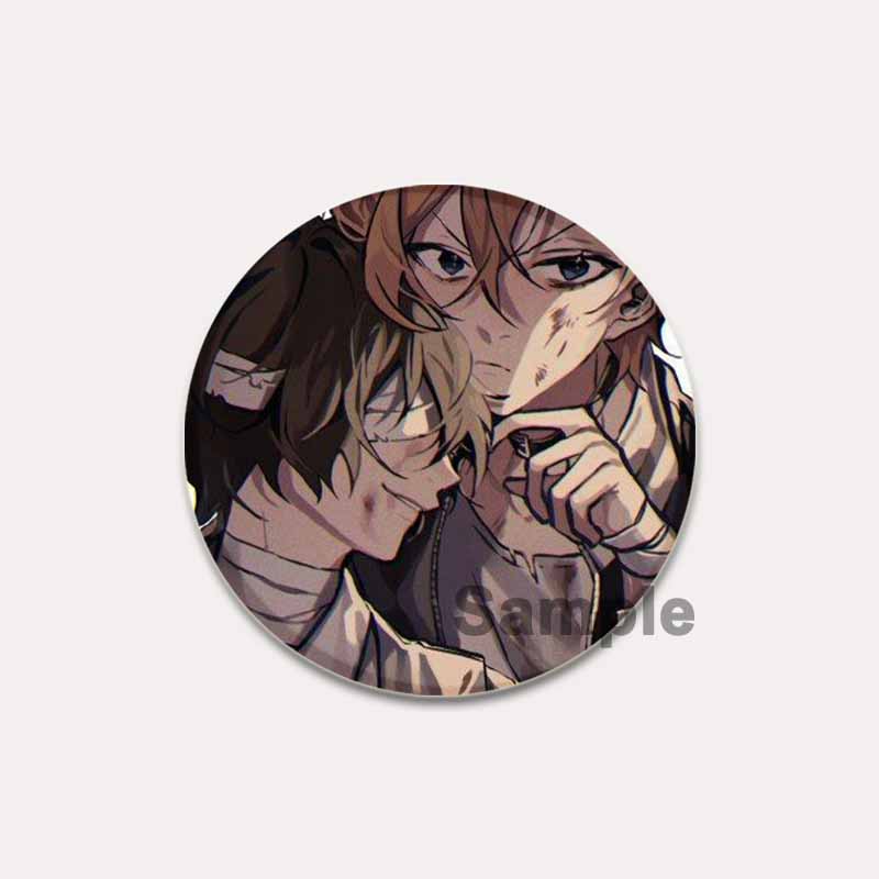 32/44/58 мм Булавка Bungo Stray Dogs Круглая мультяшная брошь ручной работы для рюкзака, одежды, аксессуаров, аниме-коллекции, значков, украшений