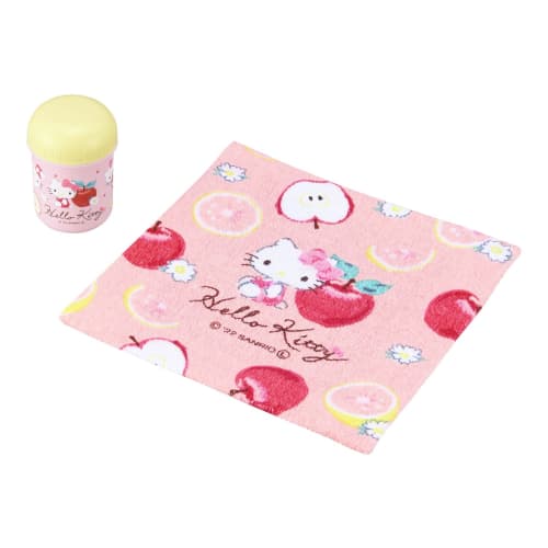 OSK Набор кухонных полотенец, Набор кухонных полотенец Hello Kitty с фруктами, Сделано в Японии, OC-1 Розовый (Размер корпуса: Диаметр 6,3 см x Высота 9,1 см, Размер для полотенца для рук: 32 см x 29 см