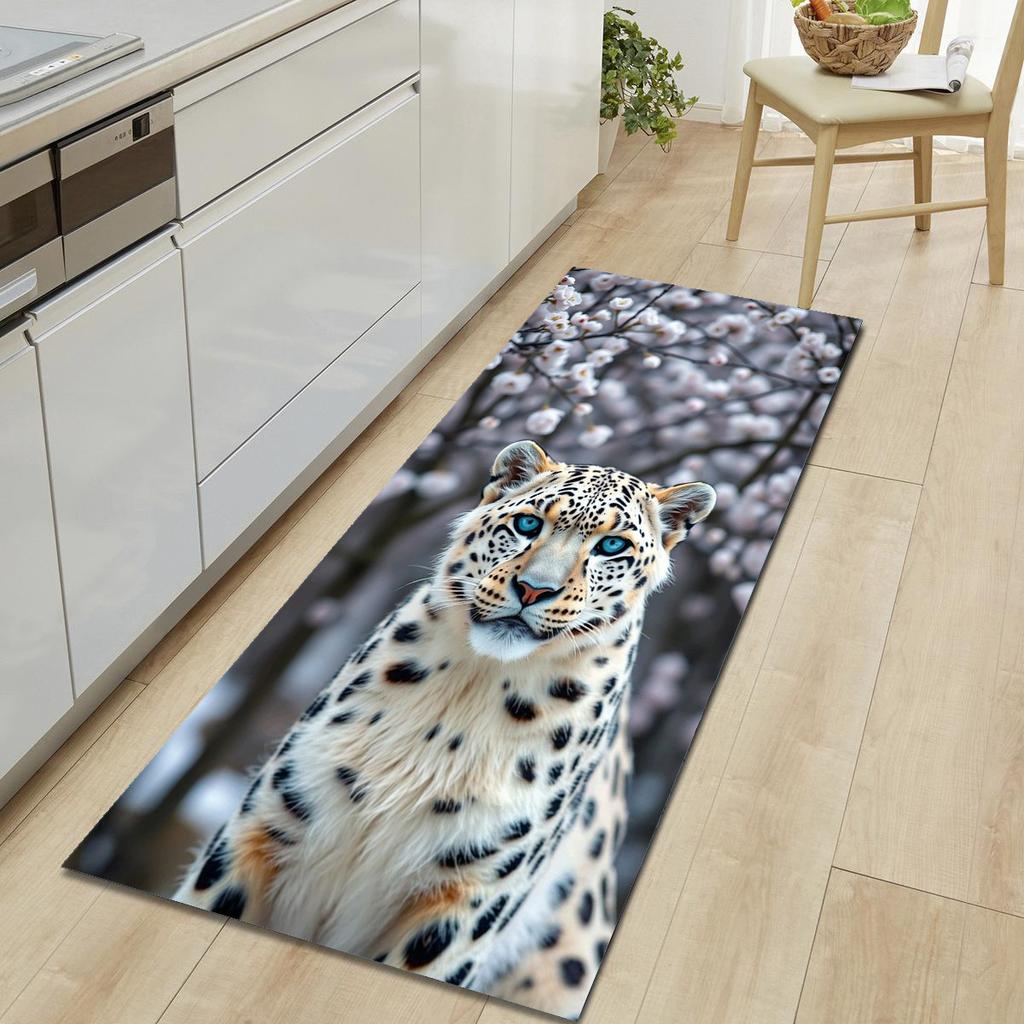 1Pcs Tiger Pattern Floor Mat Modern Kitchen Polyester Rug Non-Slip Colorful Indoor Carpet, For Home Bathroom Bedroom Living Room Decor
