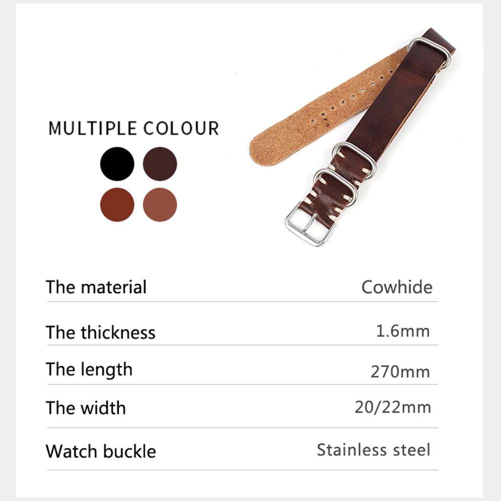 Vintage Genuine Leather Watch Strap 20mm 22mm Universal Handmade Cow Watch Band Replacement Bracelet for Men Women Wristbands