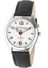 QIATKWH Japanese Conversation Silver Black Leather Watch, Case, Strap, Men's