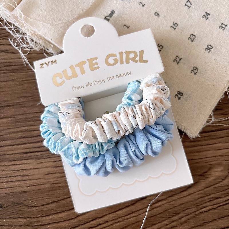 3 шт. Синие эластичные резинки для волос для девочки, резинки для волос, детские держатели для хвостика, резинки, аксессуары для волос, детские головные уборы