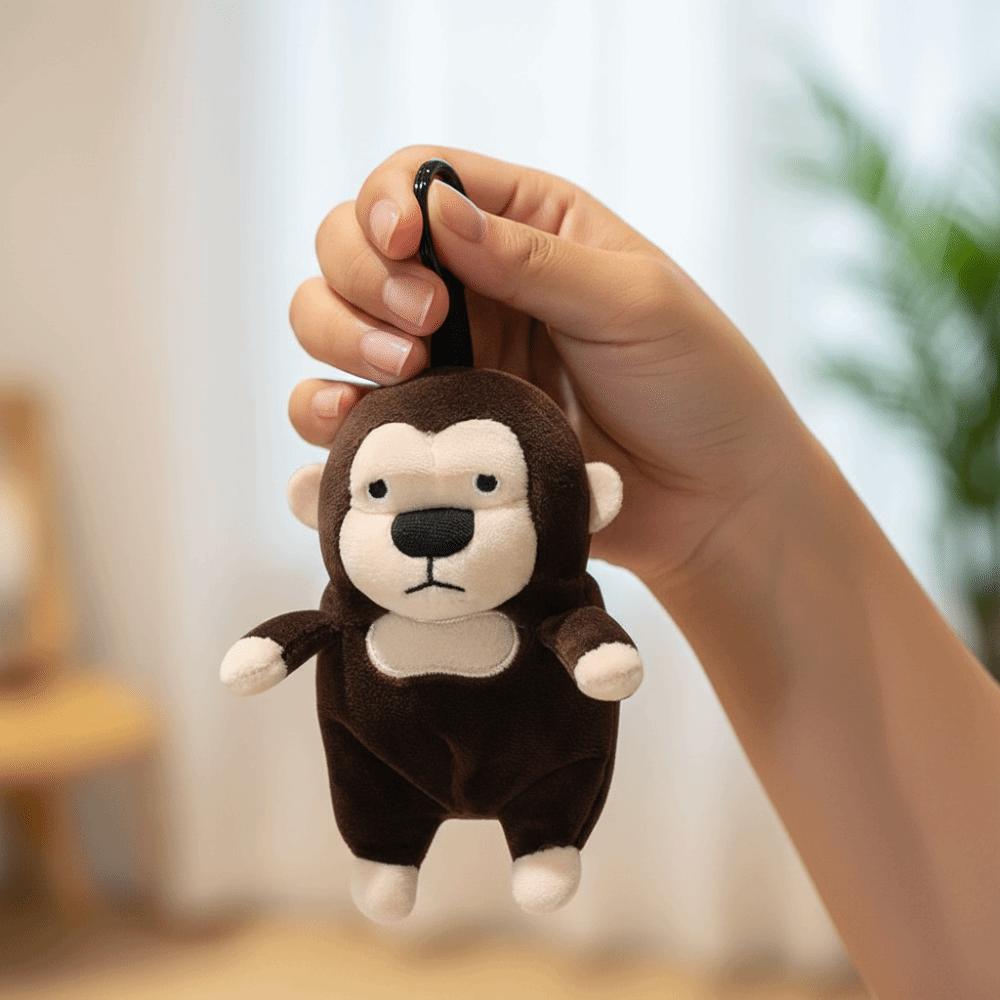 Soft Fluffy Gorilla Stuffed Toy Cartoon Design Monkey Doll Keychain Birthday Gift