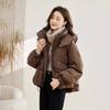 Winter Women's Small Short Thickened Loose Cotton-padded Clothes, Warm Hooded Jacket