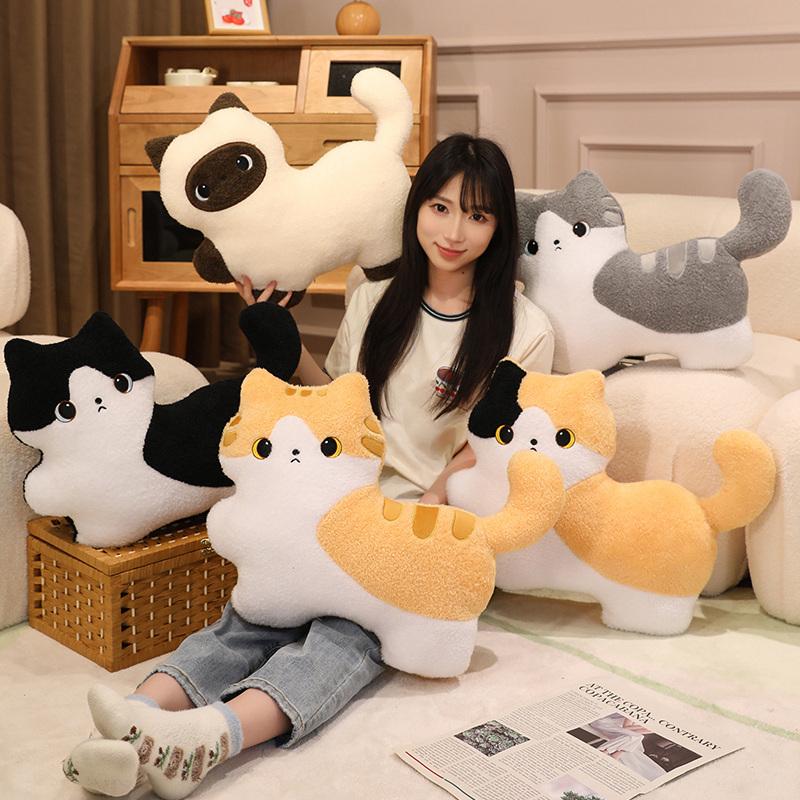 New Cartoon Cat Stuffed Pillow Stuffed Kitty Plush Toys Home Comfort Sofa Cushion Birthday Gift Cute Plushies Friend Gift