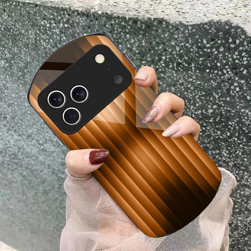 Коричневый нежный градиент Для iPhone 17 16 15 14 Pro 13 Plus 12 mini 11 Pro Max XR X S 7 8 Эллиптический закаленный стеклянный чехол для телефона