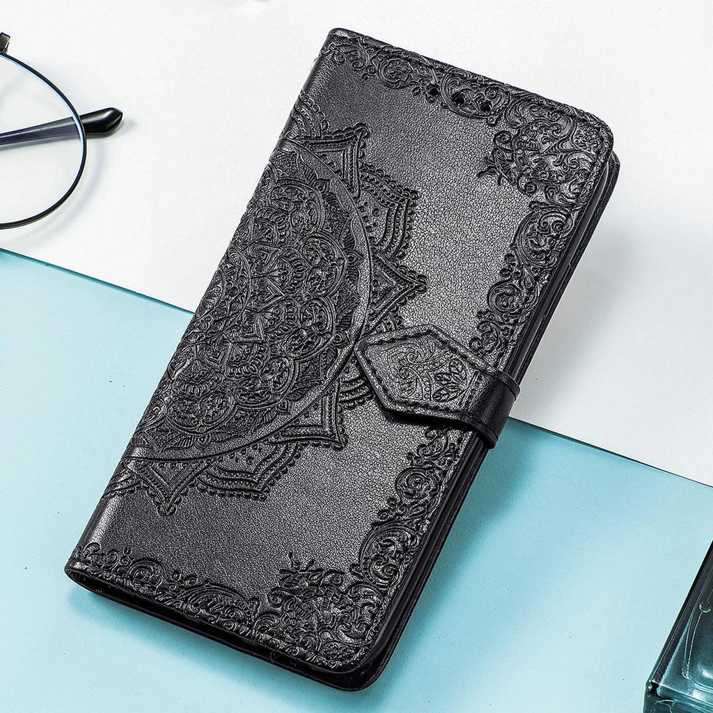 Mandala Embossed Leather Wallet Flip Case for Samsung Galaxy Note 20 Ultra Xcover 7 M53 M33 M15 M36 5G Card Slots Cover