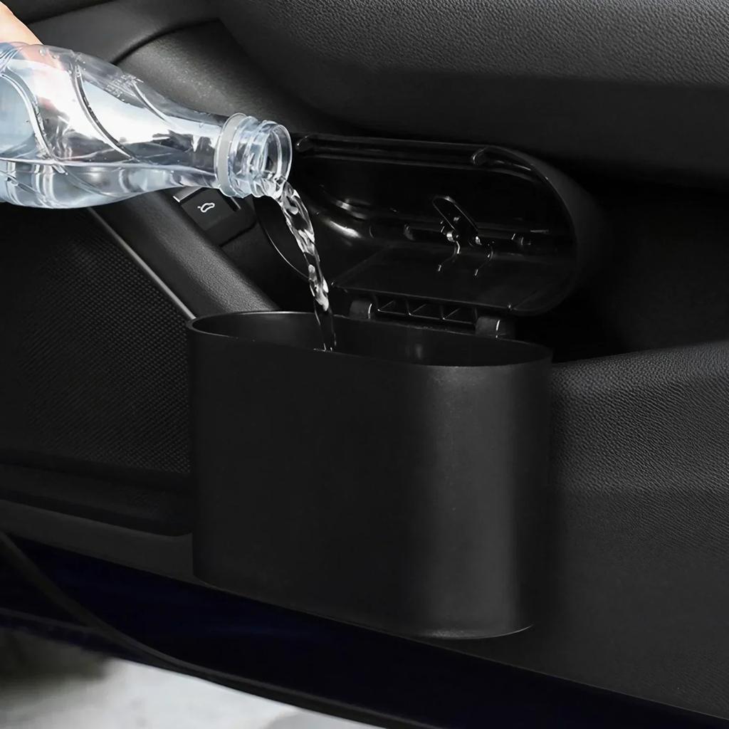 Автомобильная мусорка с герметичной крышкой, портативный автомобильный мусорный бак, органайзер для салона, ящик для хранения и мусорные пакеты для аксессуаров для чистого автомобиля
