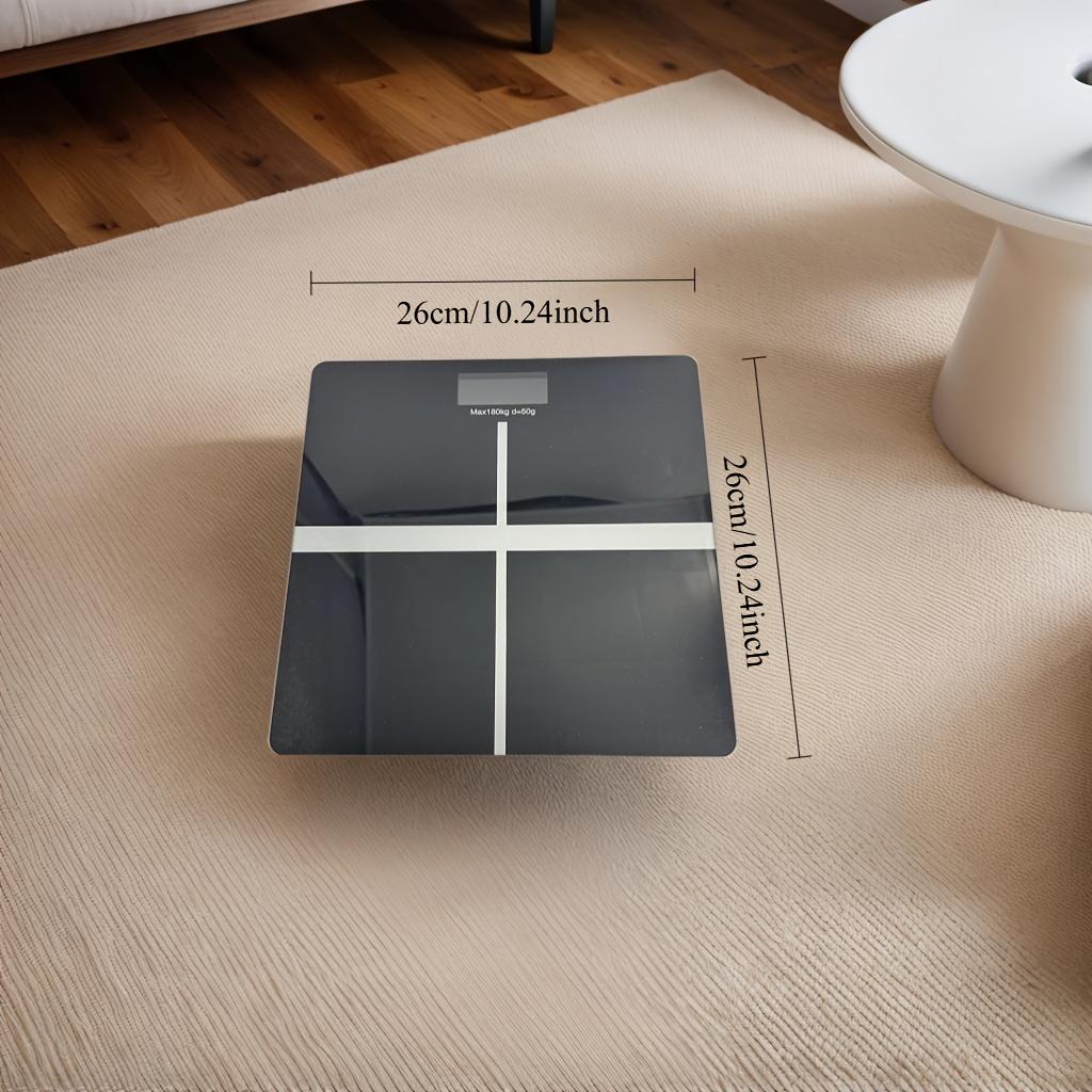 high quality1pc Black Smart Scale, Fashionable Body Weight Scale with Digital Display, LCD Screen, High Precision, Modern Design Suitable for Home,