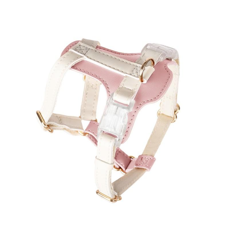 Adjustable Pet Harness Leash Set Dogs Cats - Soft Leather Style Multi-Color Options Universal Fit Small To Medium