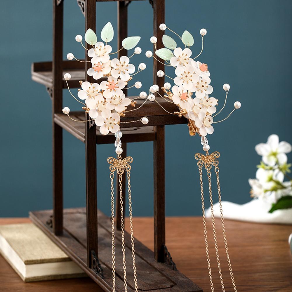 Для женщин старинные старинные ханьфу цветы головные уборы ручной работы палочки для волос длинные кисточки шпильки