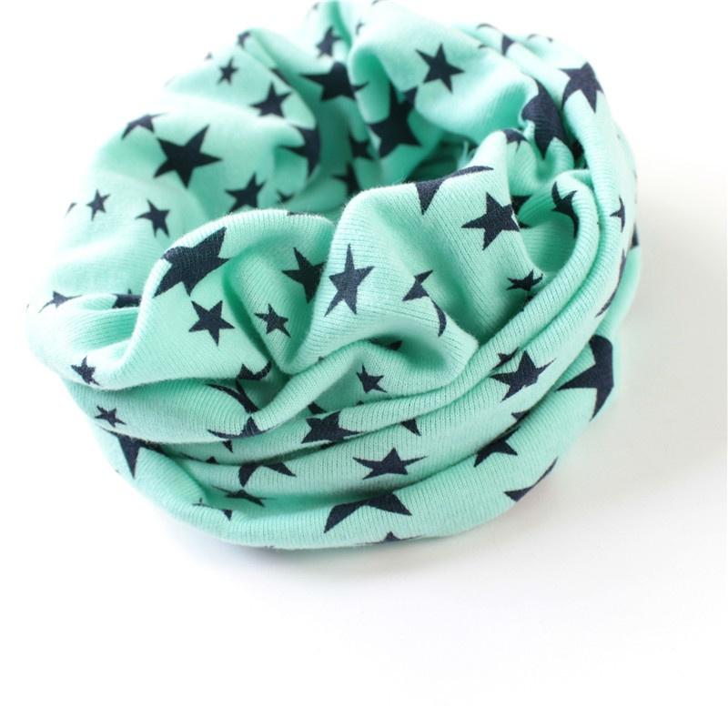 Длинный теплый снуд с принтом звезд для маленьких мальчиков и девочек, уличный теплый шарф для шеи