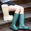 Японские высокие резиновые сапоги женская мода верхняя одежда нескользящие, водонепроницаемые и износостойкие цельнолитые резиновые сапоги кухонные с высоким голенищем на мягкой подошве