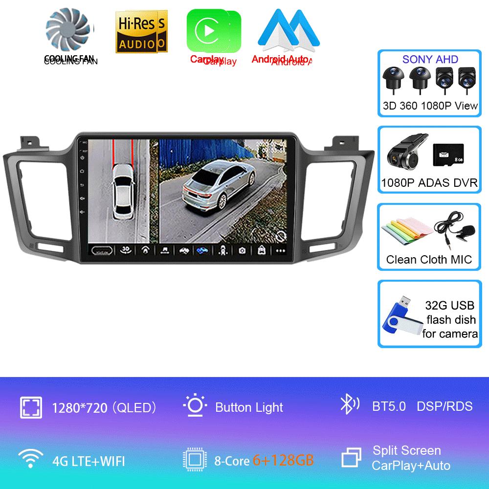 Android 14 Автомобильное радио для Toyota RAV4 RAV 4 2013 - 2017 Мультимедийный видеоплеер 4G Carplay GPS Стерео Головное устройство Авто