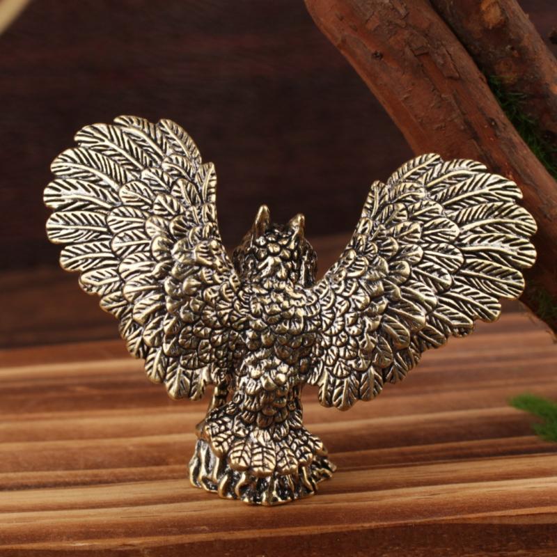 1 шт. Животное Домашнее украшение Сплав Статуэтка совы Миниатюра Чайный питомец Искусство Ремесло Настольная безделушка DIY Аксессуары Подарок