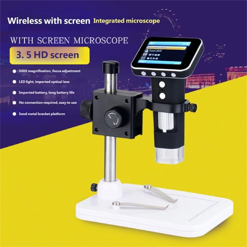 Portable Digital Magnifying Glass for Children with 500X and 500X Zoom Level 3.5 Inch Display Ideal for Outdoor Discovery