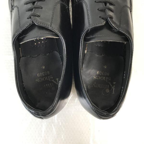 США 70-х-80-х?/kinney shoes/Кожаные туфли с U-образным мысом на подошве Goodyear Welt/8.5/26.0-26.5/Черный/Винтаж(ИСПОЛЬЗОВАЛ)