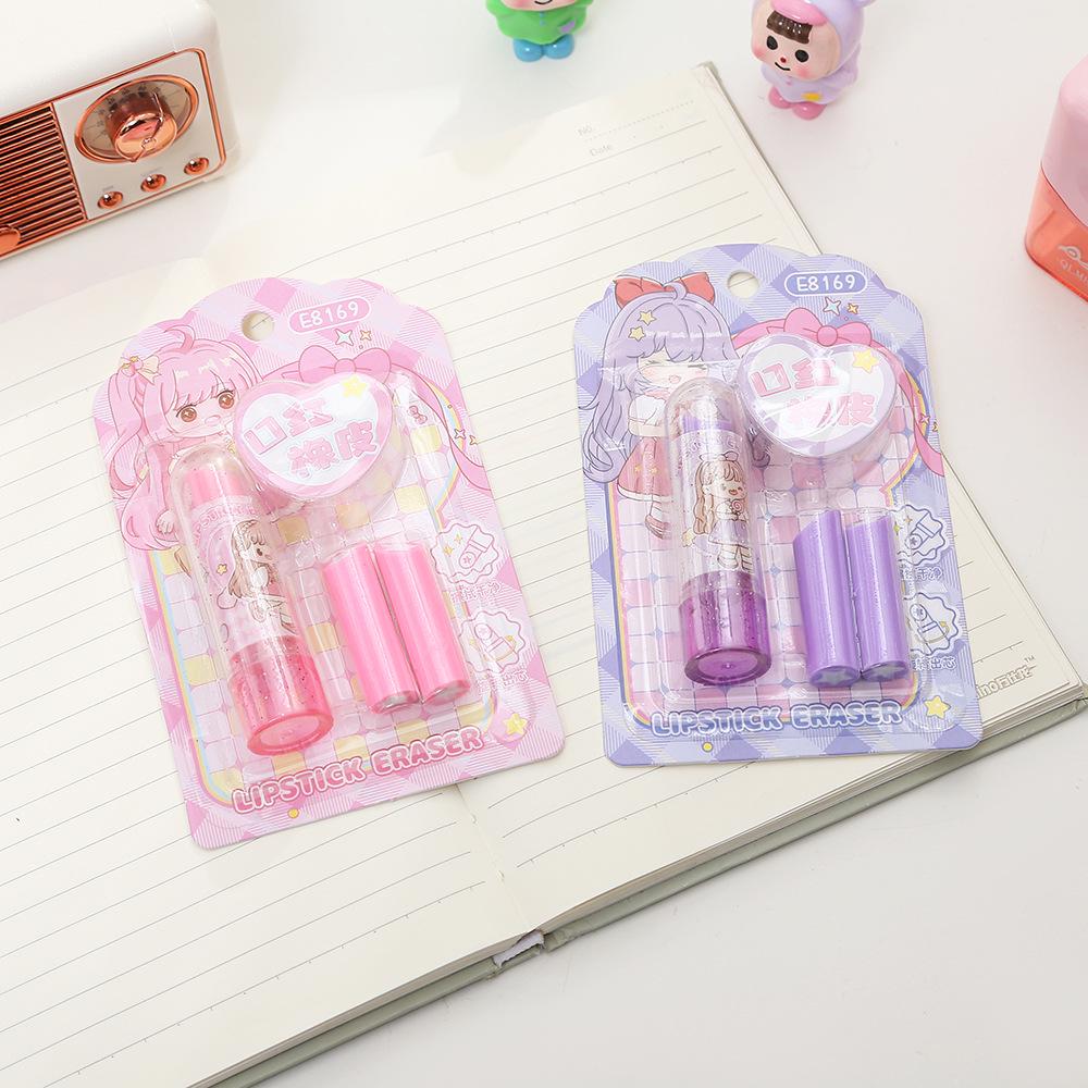 Креативный ластик-твист в форме помады - Портативная и милая канцелярия для школьников и офиса