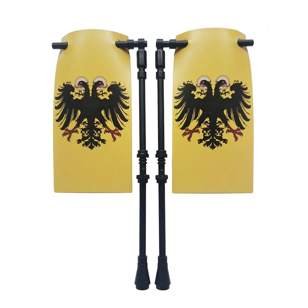 Флаг Строительный блок Средневековые города-государства Военная фигурка Флаг Оружие Древний Священная Римская империя Иерусалим Рыцарь Святого Лазаря Легион Игрушка