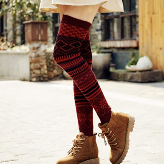 Вязаные носки, украшающие дышащие женские вязаные гетры до бедра, для покупок